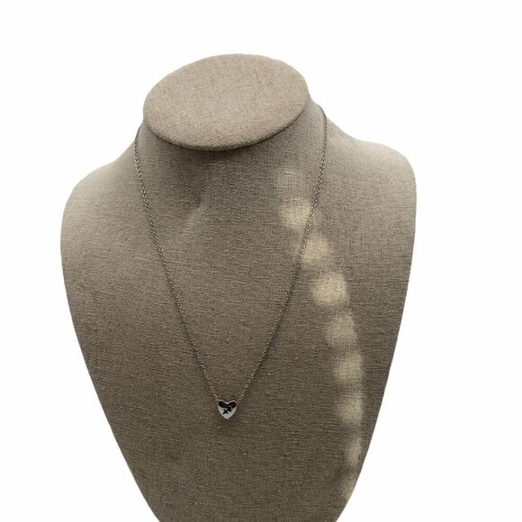 Sagittarius Constellation Heart Pendant Necklace Silver Tone Minimalist Jewelry - Picture 5 of 5